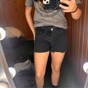 Black Denim Women's Shorts